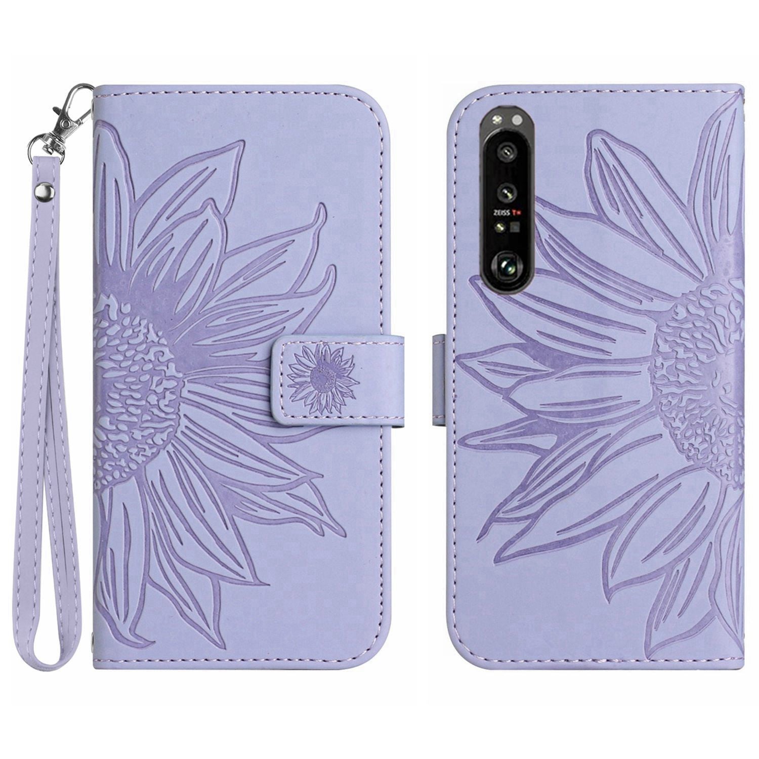 HT04 For Sony Xperia 1 VI Case Sunflower Leather Wallet Stand Phone Cover with Wrist Strap HT04 For Sony Xperia 1 VI Case Sunflower Leather Wallet Stand Phone Cover with Wrist Strap
